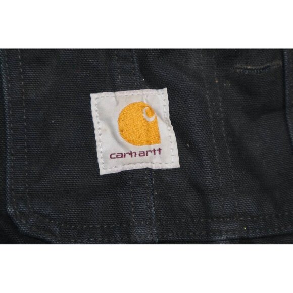 Carhartt Overalls Mens Black R41 BLK Insulated Quilt Lined Workwear Bib 34x30 - Picture 4 of 16
